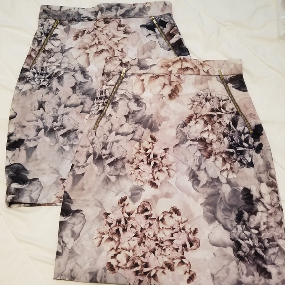 H&M pink and gray floral skirts.  Reposh. - Picture 2 of 7